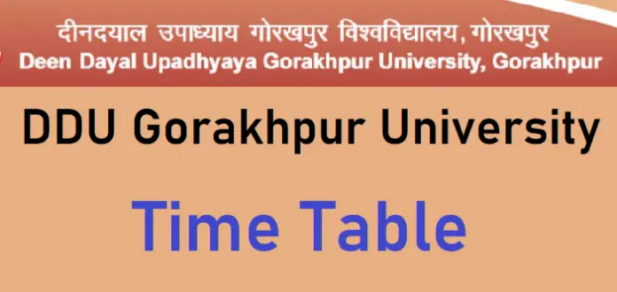 Deen Dayal Upadhyaya Gorakhpur University Time Tabel